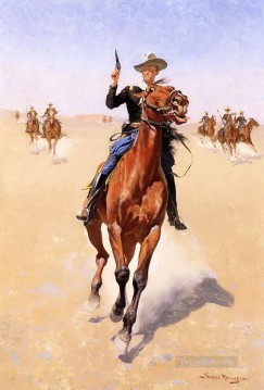 el soldado 1892 Frederic Remington Vaquero de Indiana Pinturas al óleo